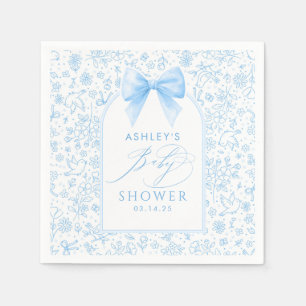 Blå slinga Söt fantasifull chinoiserie baby shower Pappersservett