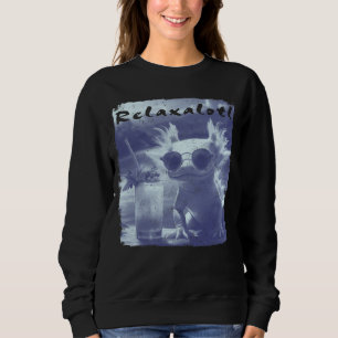 Blå slitna Relaxalotl Axolotl T Shirt