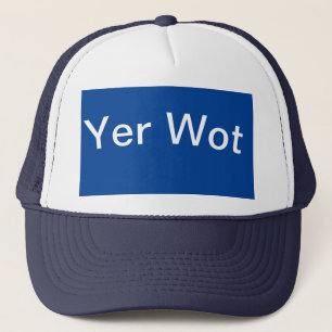 blå slogan, truckerkeps