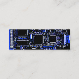 Blå smala för kundkortsmallen Circuit Blue 2 Mini Visitkort