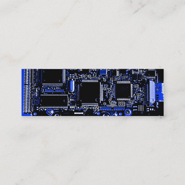 Blå smala för kundkortsmallen Circuit Blue 2 Mini Visitkort (Framsida)