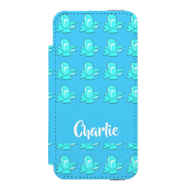 Blå smälter iskub incipio iPhone wallet skal (Folio Framsidan)