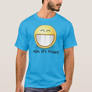 Blå"Smile, It's Friday Face Herr T Shirt