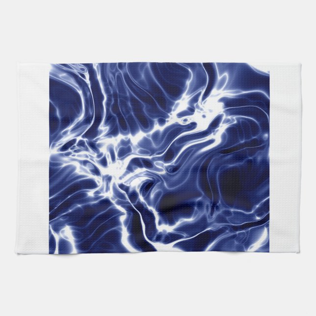 Blå snabbt mönster kökshandduk (Horisontell)