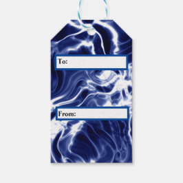 Blå snabbt mönster presentetikett