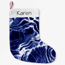 Blå, snabbt mönster, små julklump liten julstrumpa