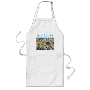 Blå Snäcka Crabs Långt Förkläde
