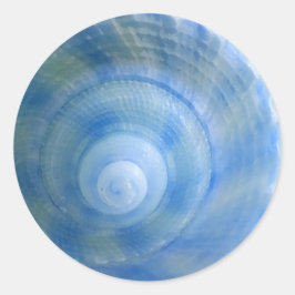 Blå Snäcka-fästen Runt Klistermärke