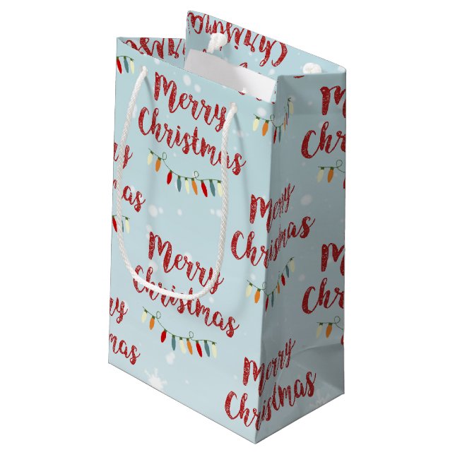 Blå snäckig God jul färgad Ljus (Baksidan Vinklad)