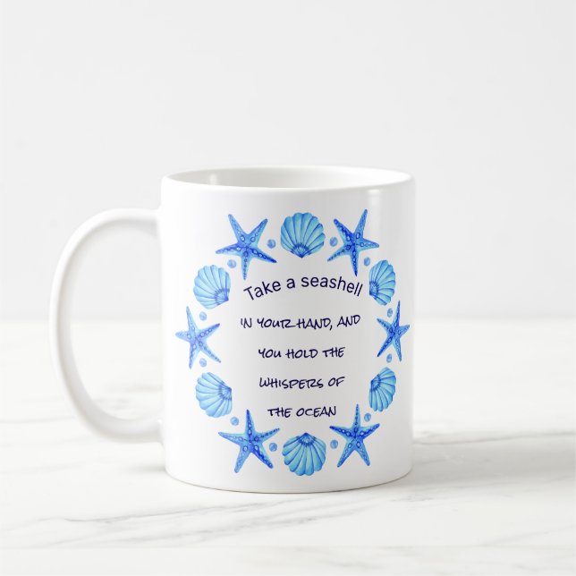 Blå Snäckor och stjärtfångare Kaffemugg (Vänster)
