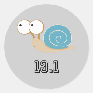 Blå Snigel 13.1 (halvmaraton) Runt Klistermärke