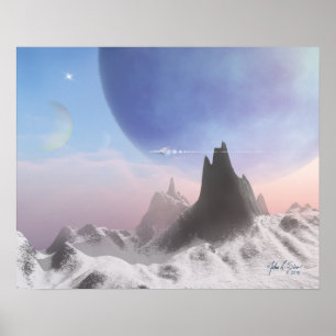 Blå Snö (20 x 16) Poster
