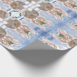 Blå Snö Bunny Rabbit-julklapp Presentpapper