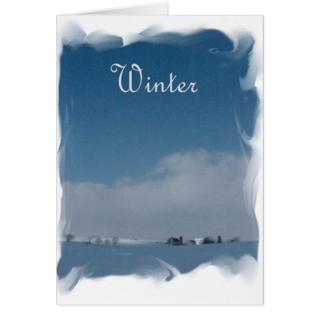 Blå Snö-dagen Hälsningskort (Framsidan)