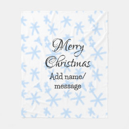 Blå snö flingor jul mönster snö mönster fleecefilt