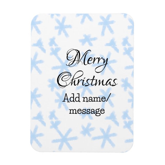 Blå snö flingor jul mönster snö mönster magnet (Vertikal)
