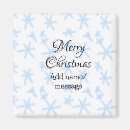 Blå snö flingor jul mönster snö mönster magnet