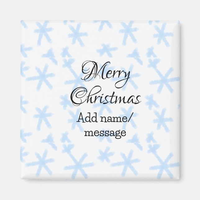 Blå snö flingor jul mönster snö mönster magnet (Framsidan)