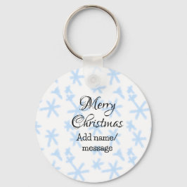 Blå snö flingor jul mönster snö mönster nyckelring