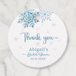 BLÅ SNÖ I KÄRLEK BRUDKVÄLL GÅVOR ETIKETTER