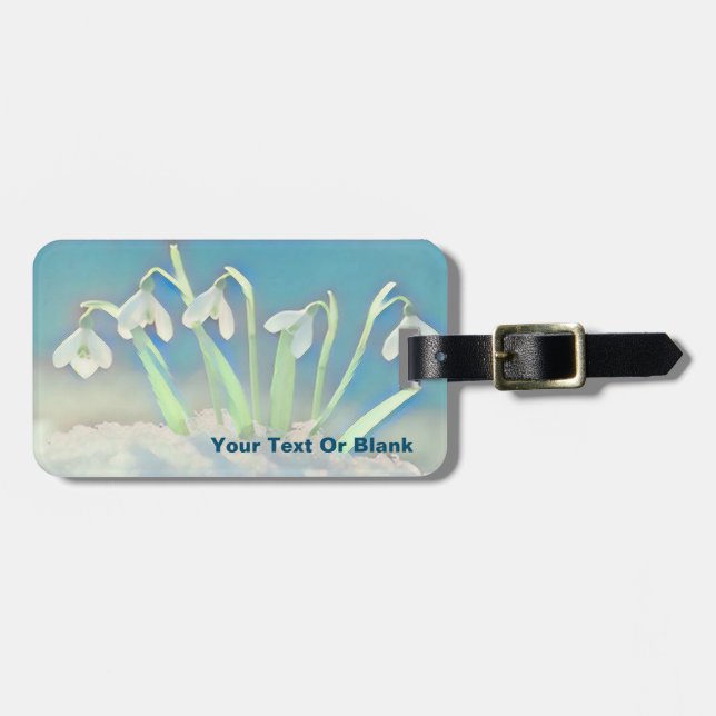 Blå snödroppar bagagebricka (Horisontell Framsida)