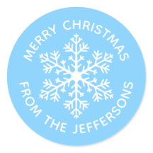 Blå snöflammande julstämning