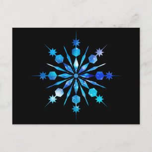Blå Snöflinga Design Vykort