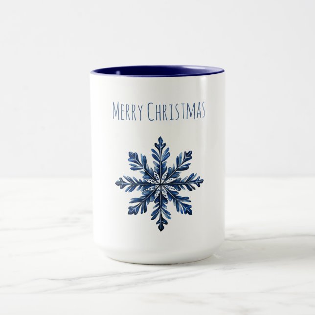Blå Snöflinga Jul Mugg (Center)