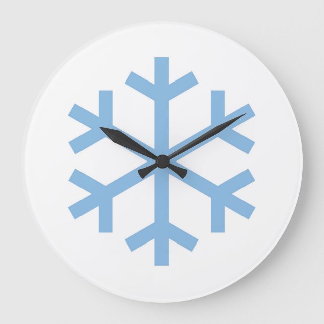 Blå Snöflinga Jul Stor Klocka (Framsida)