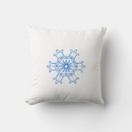 Blå Snöflinga Kudde