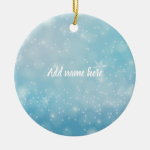 Blå Snöflinga Ornament - Lägg Till Ditt Namn