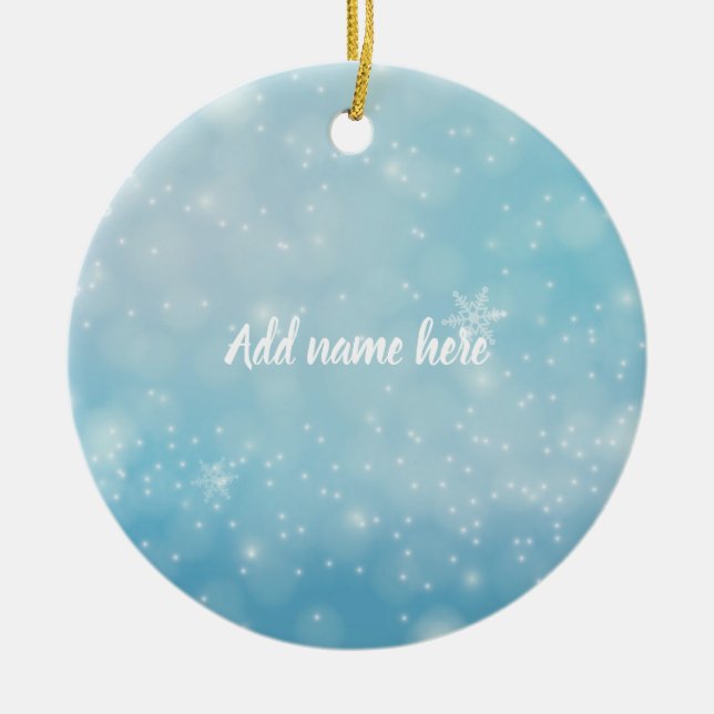 Blå Snöflinga Ornament - Lägg Till Ditt Namn (Framsidan)