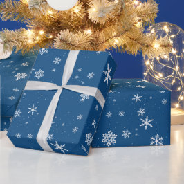 Blå Snöflinga Snö Vinter Jul Högtider Presentpapper