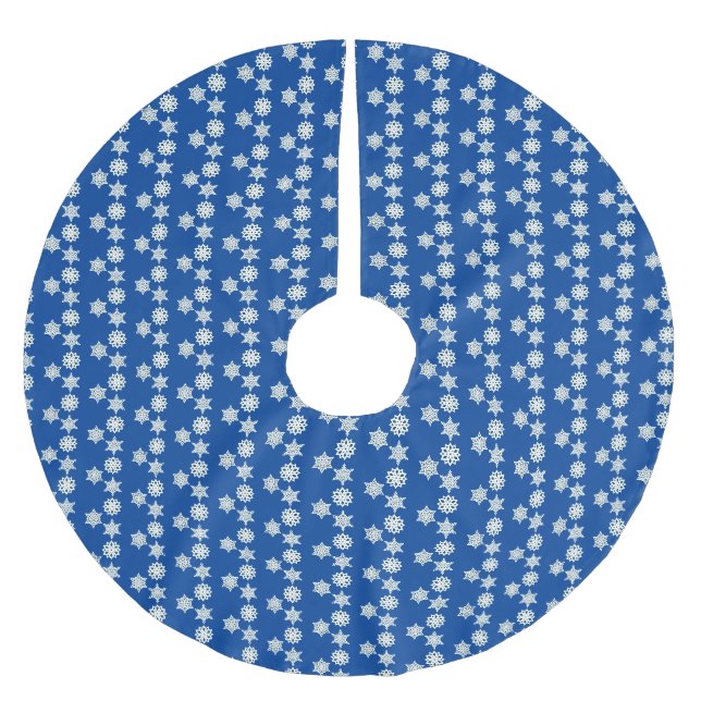 Blå snöflinga Träd Skirt Julgransmatta Borstad Polyester (Framsidan)