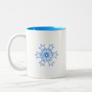 Blå Snöflinga Två-Tonad Mugg