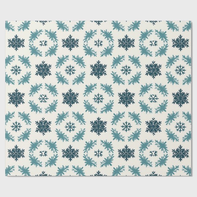 ❄️ Blå Snöflinga Vinterpresentpapper För Högtidspr Presentpapper (Platt)