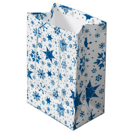 Blå snöflingemönster