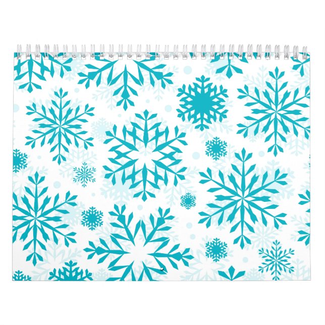 Blå snöflingemönster kalender (Omslag)