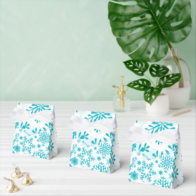 Blå snöflingemönster | Vinter julhelg jul Presentaskar (Multipel)