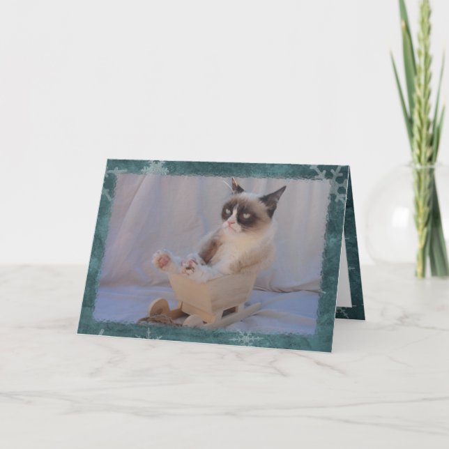 Blå snöflingkort | Baskar igenom.. NEJ! Helgkort (Framsida)