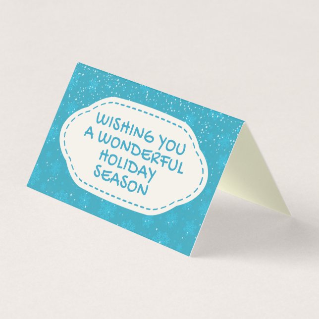 Blå snöflingor 25 Helgdagskort Kort (Framsida)