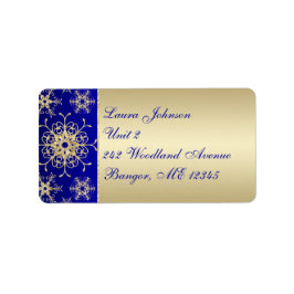 Blå, Snöflingor-adressetikett för återsändande, Gu Adressetikett