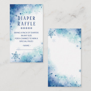 Blå Snöflingor Baby Shower Raffle Biljett Tilläggskort