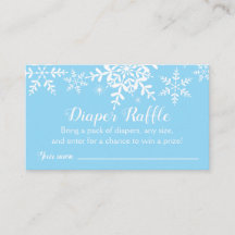 Blå Snöflingor Baby Shower Raffle Biljett