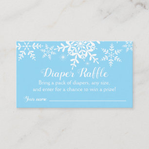 Blå Snöflingor Baby Shower Raffle Biljett Tilläggskort