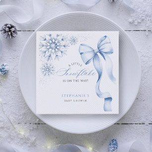Blå snöflingor, babyskor Napkins Pappersservett