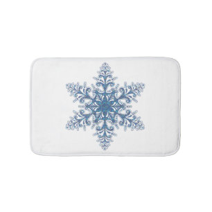 Blå snöflingor Bath Mat Badrumsmatta