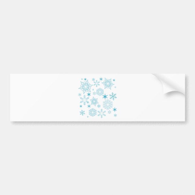 blå snöflingor bildekal (Framsidan)