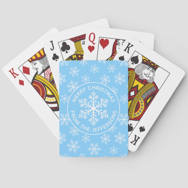 Blå snöflingor casinokort (Baksidan)