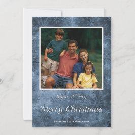 Blå Snöflingor för julfotoport, Helgdag Julkort